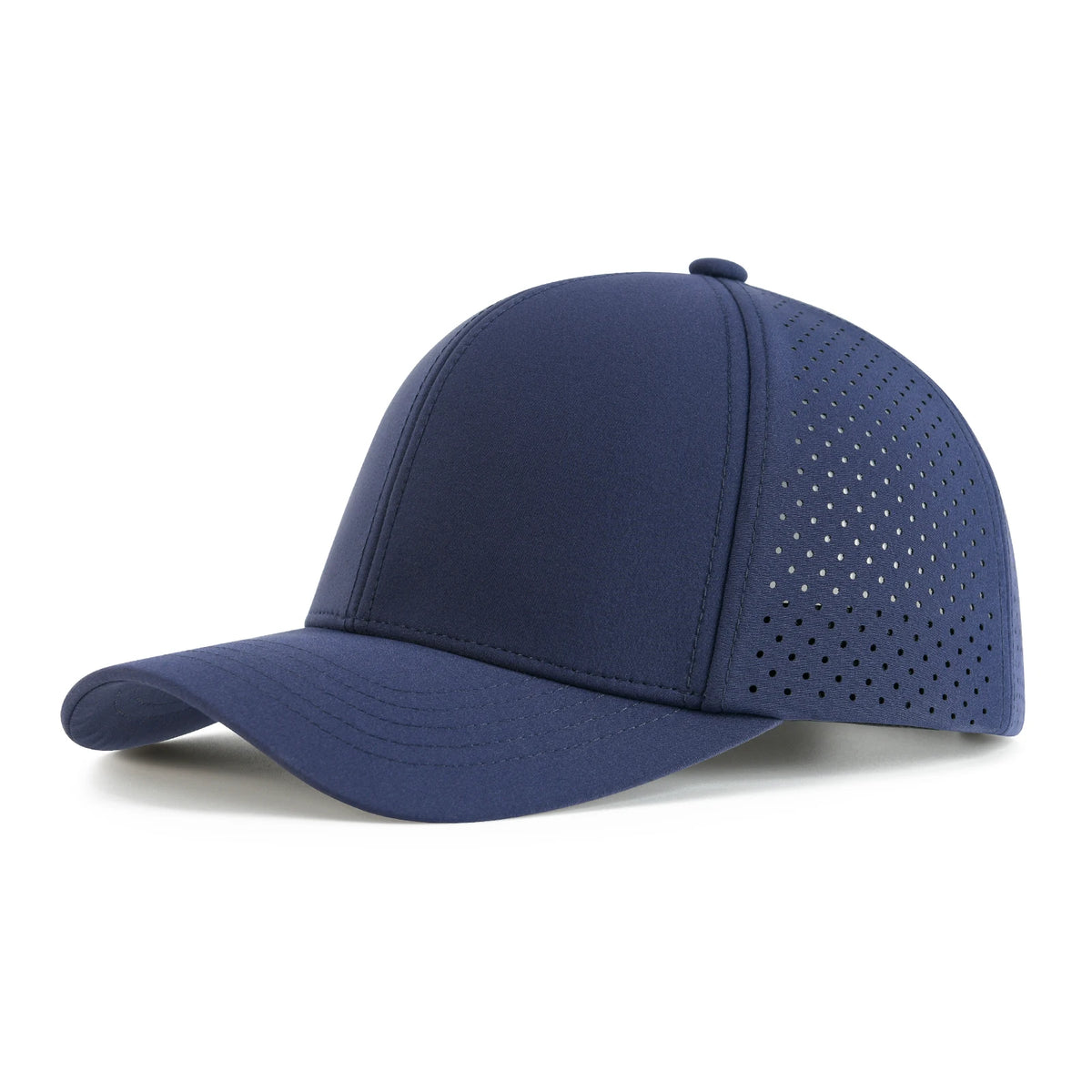 VOBOOM Herren-Baseballkappe mit Schnell-Trocknungsfunktion, lasergeschnittenem Netzstoff, gewölbter Krempe und Snapback-Verschluss – für Outdoor, Laufen und Reisen – schwarze Kappe