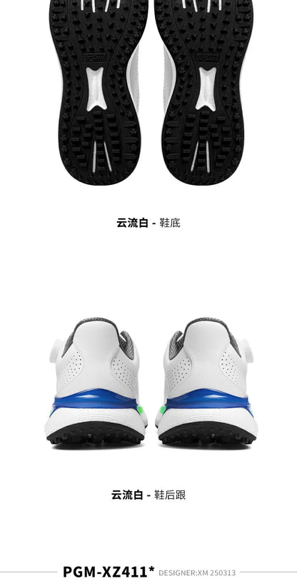 PGM Golf Men's Sports Sneakers Super Soft Popcorn Midsole Knob Lace Anti Slip Breathable Golf Shoes