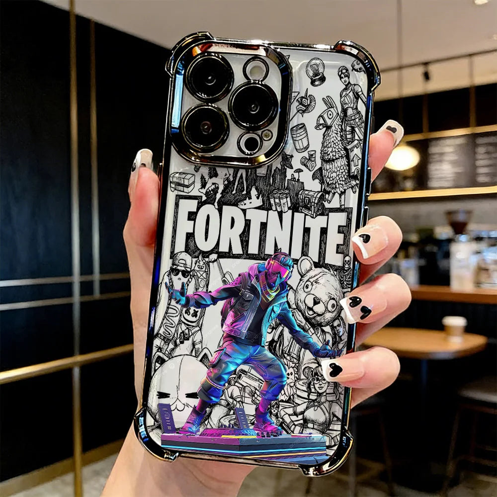 Capa de telemóvel FortniteS Plating de jogo popular para Samsung S26 S25 S24 S23 S22 S21 S20 FE Note20 Edge Plus Ultra 4G 5G antiqueda