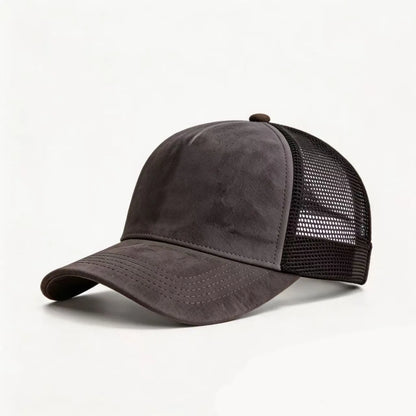 Șapcă de baseball din plasă de vară pentru femei și bărbați, șapcă din piele de căprioară uni, cu patch și închidere snapback, casual, respirabilă, unisex, de stradă, hip-hop, șepci de camionagiu