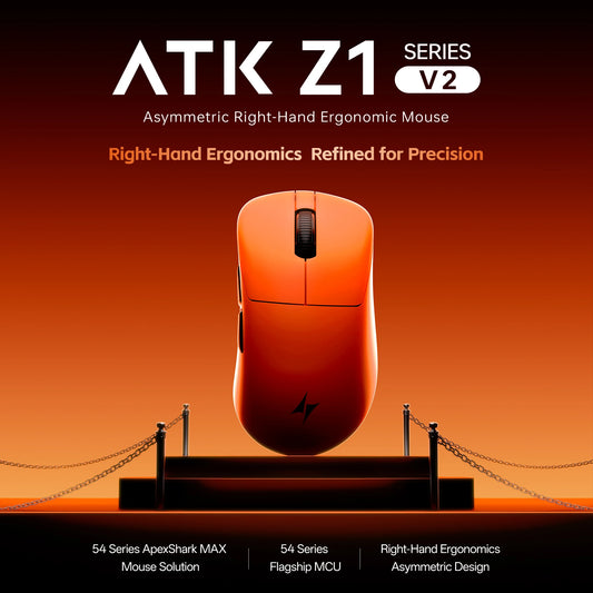 ATK Blazing Sky Z1 V2 Ultimate Wireless Gaming Mouse PAW3950 Ultra, 8K Dual Wireless Ergonomic Gaming Mouse for Medium & Large Hands