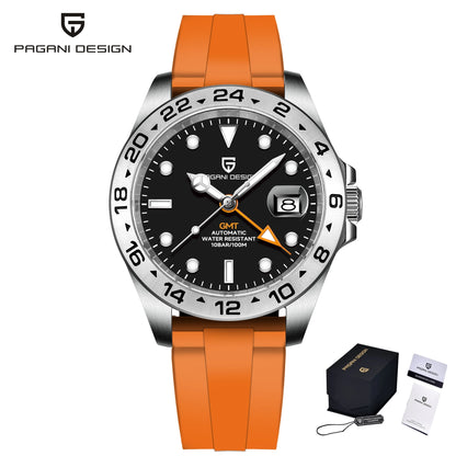 Relógio de mergulho masculino Pagani Design 2026 novo, 42mm, safira, mecânico automático GMT, impermeável 100m PD1682