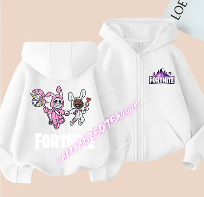 New Fortnites Children Hoodies Coat Cartoon Game Character Printed Zip Up Hoodie Child Autumn Jacket Winter Kids Boys Clothes