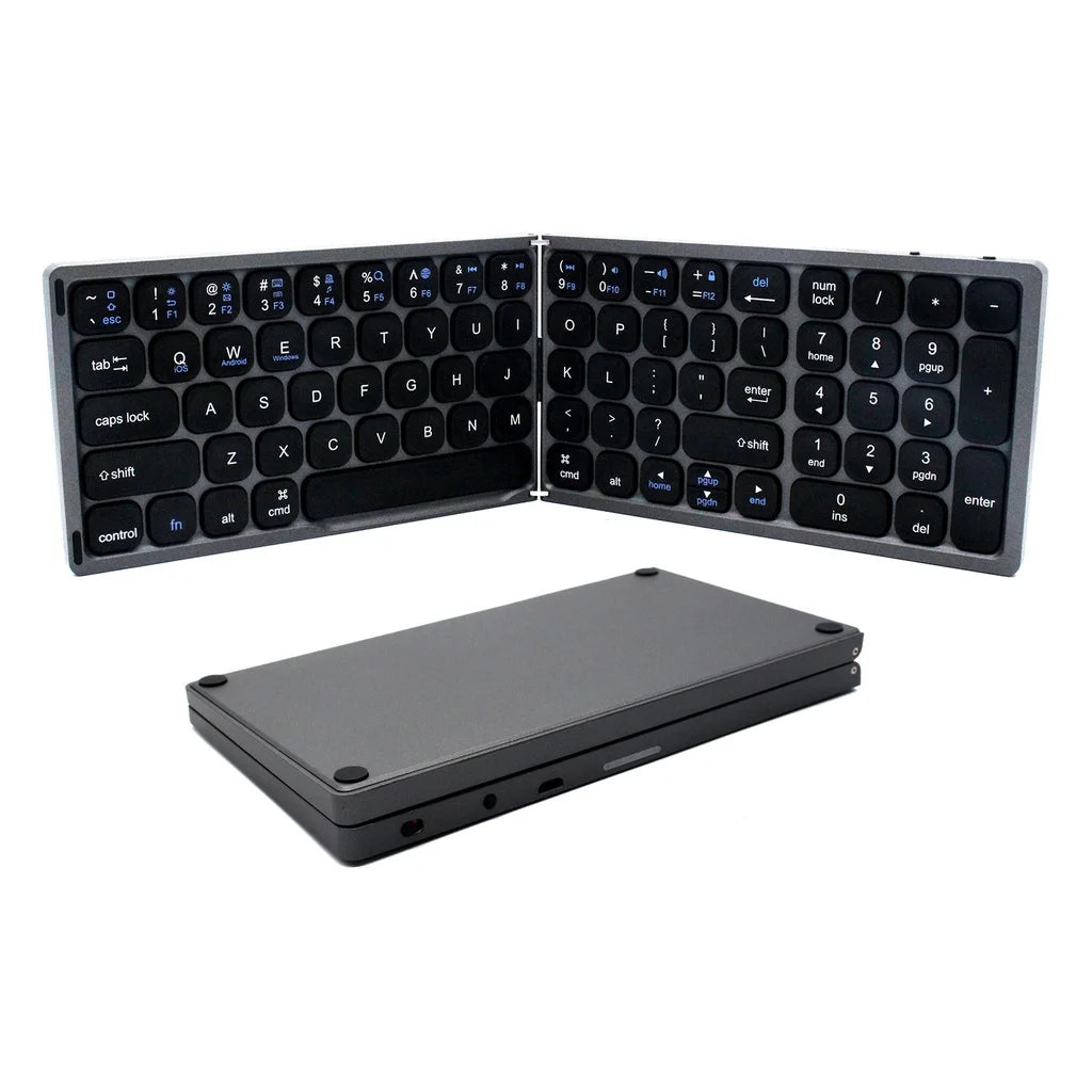 Jomaa Foldable Wireless Bluetooth Keyboard Lightweight Portable Bluetooth Folding Keyboard Available for Tablet Laptop PC iPad