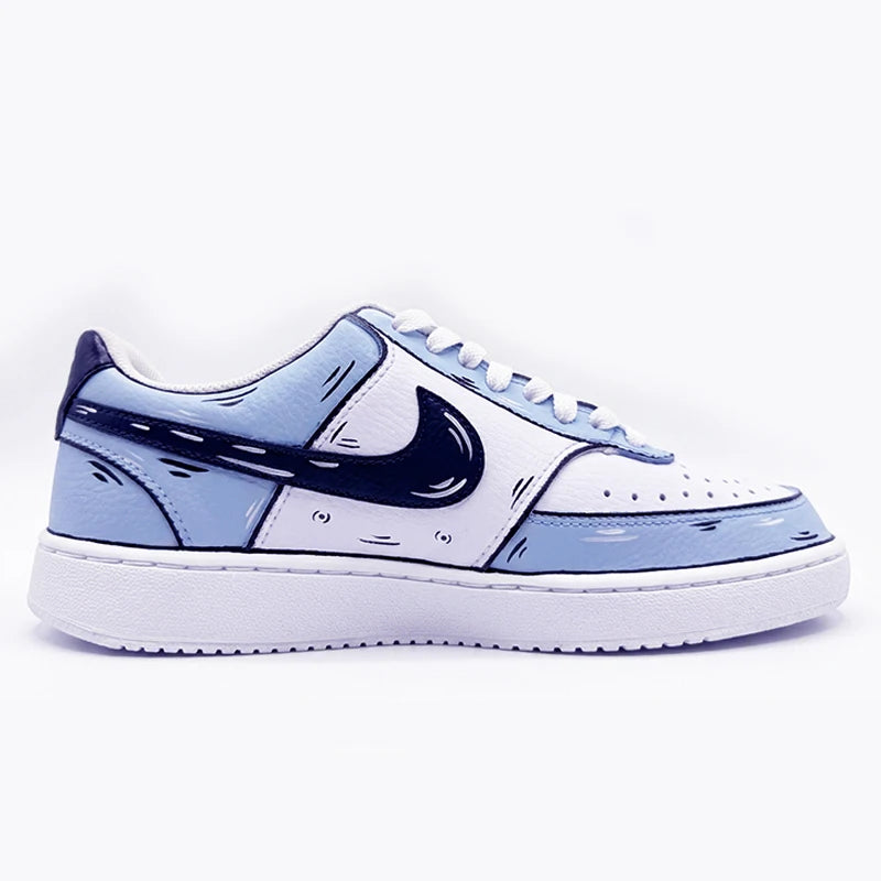 Custom Sneakers Nike Court Vision Messy Line Design Wild Romantic Dream Comic Pattern Couple Matching Shoes Unisex Retro Shoes