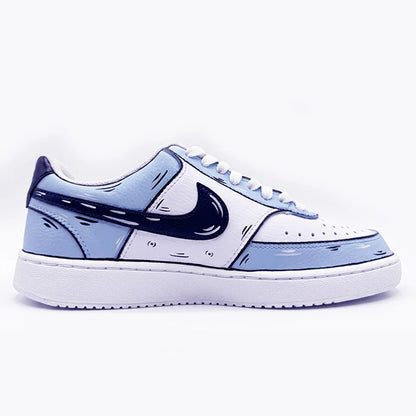 Custom Sneakers Nike Court Vision Messy Line Design Wild Romantic Dream Comic Pattern Couple Matching Shoes Unisex Retro Shoes