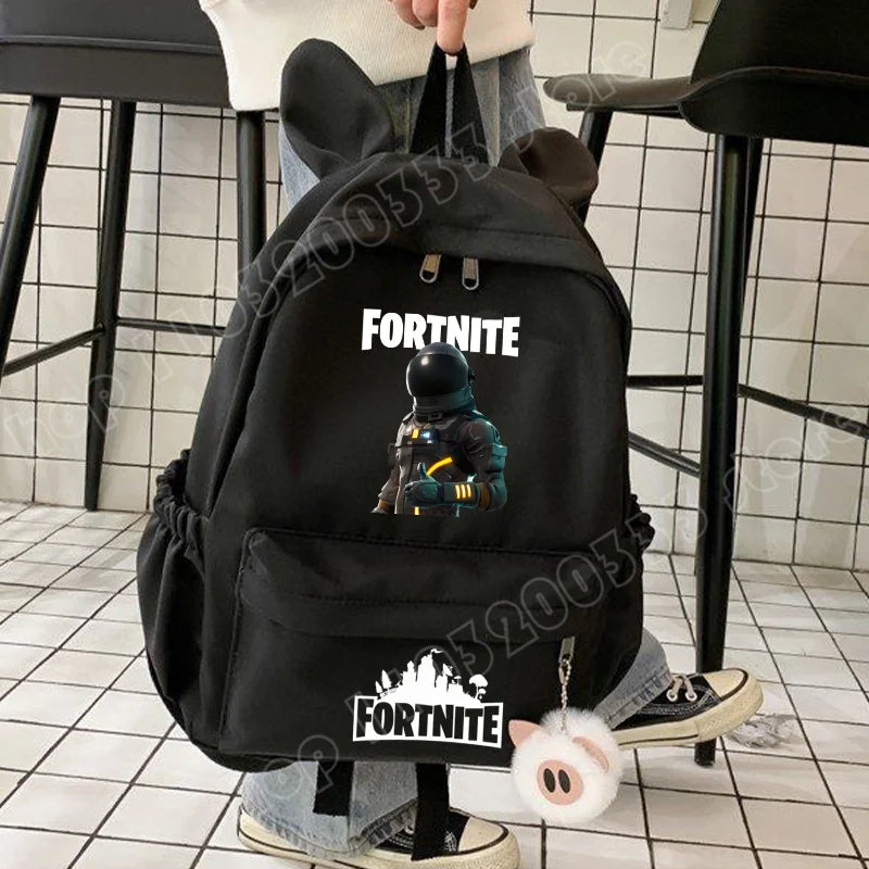 Nova Mochila Fortnite Cartoon para Rapaz e Rapariga, Mochila Escolar Casual de Grande Capacidade para Estudante, Mochila de Viagem com Orelhas de Coelho, Presente de Papelaria