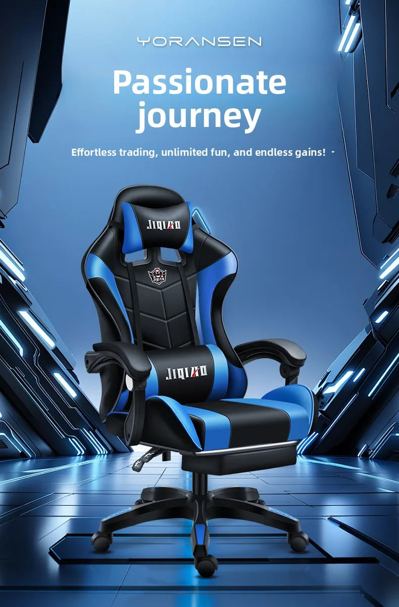 Bequemer ergonomischer Gaming-Stuhl für langes Sitzen, neigbar, mit Massagefunktion und Drehfunktion