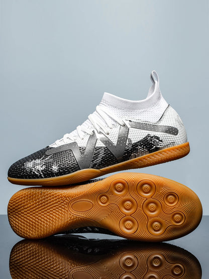 Professional Men's Indoor Flat Bottomed Football Shoes Adult Durable Comfortable Training Shoes Teenagers Non Slip Soccer Shoes