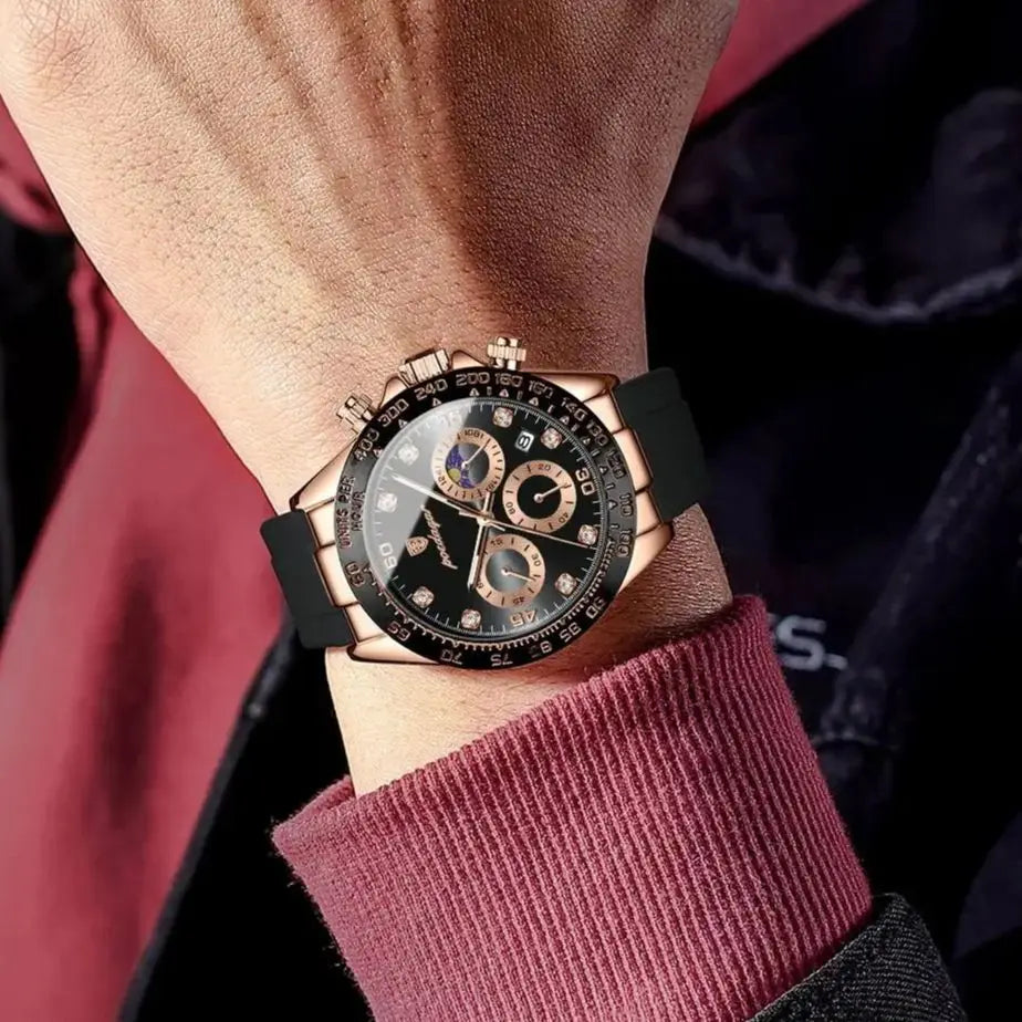 POEDAGAR Fashion High Quality Luxury Men Wristwatch Waterproof Luminous Chronograph Date Quartz Men's Watch Outdoor Man Watches