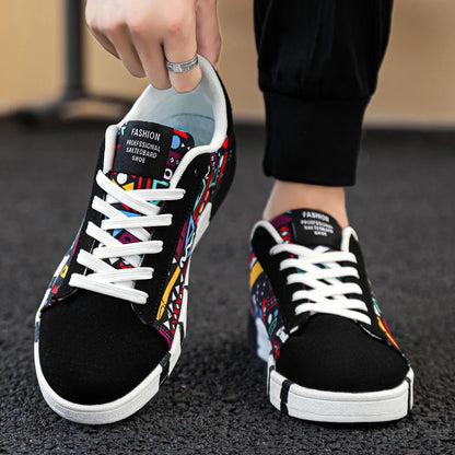YRZL Skateboard Shoes Men Canvas Sneakers Casual Breathable Walking Shoes Lightweight Flat Shoes for Men Street Trend Sport Shoe