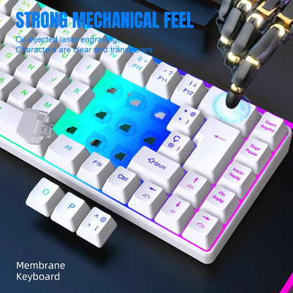 Hot Sale! Spanische kabelgebundene Gaming-Tastatur mit 69 Tasten und RGB-Hintergrundbeleuchtung, kompaktes 68%-Design, ein unverzichtbares Gadget für Büroangestellte und Gamer