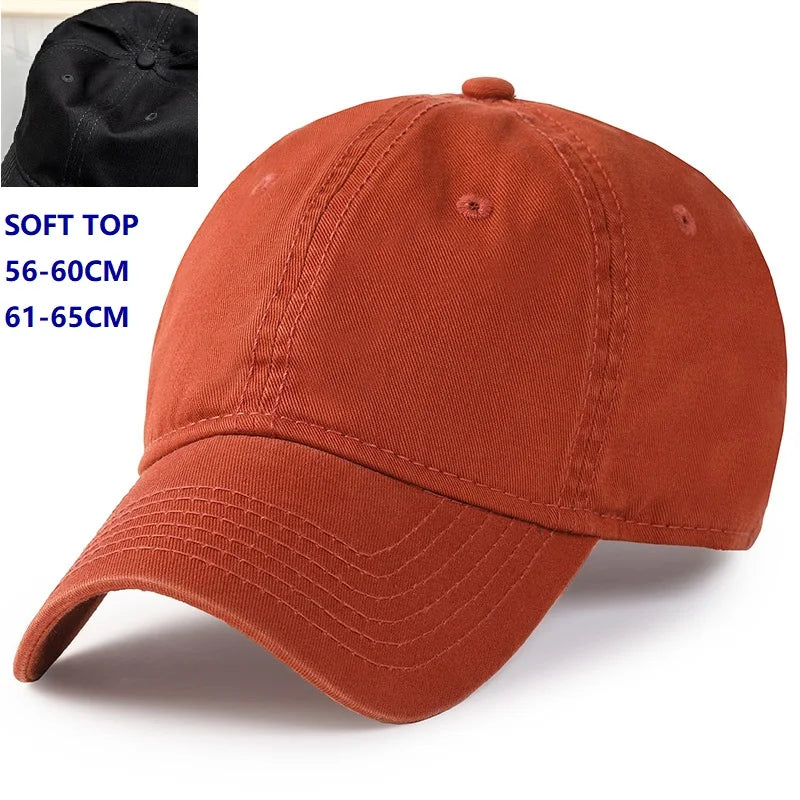 Czapki z daszkiem dla mężczyzn i kobiet o dużych głowach, rozmiar XXL, oversize, z wysokim daszkiem, regulowane, gładkie, jednokolorowe, z zatrzaskiem, 56–60 cm, 60–65 cm