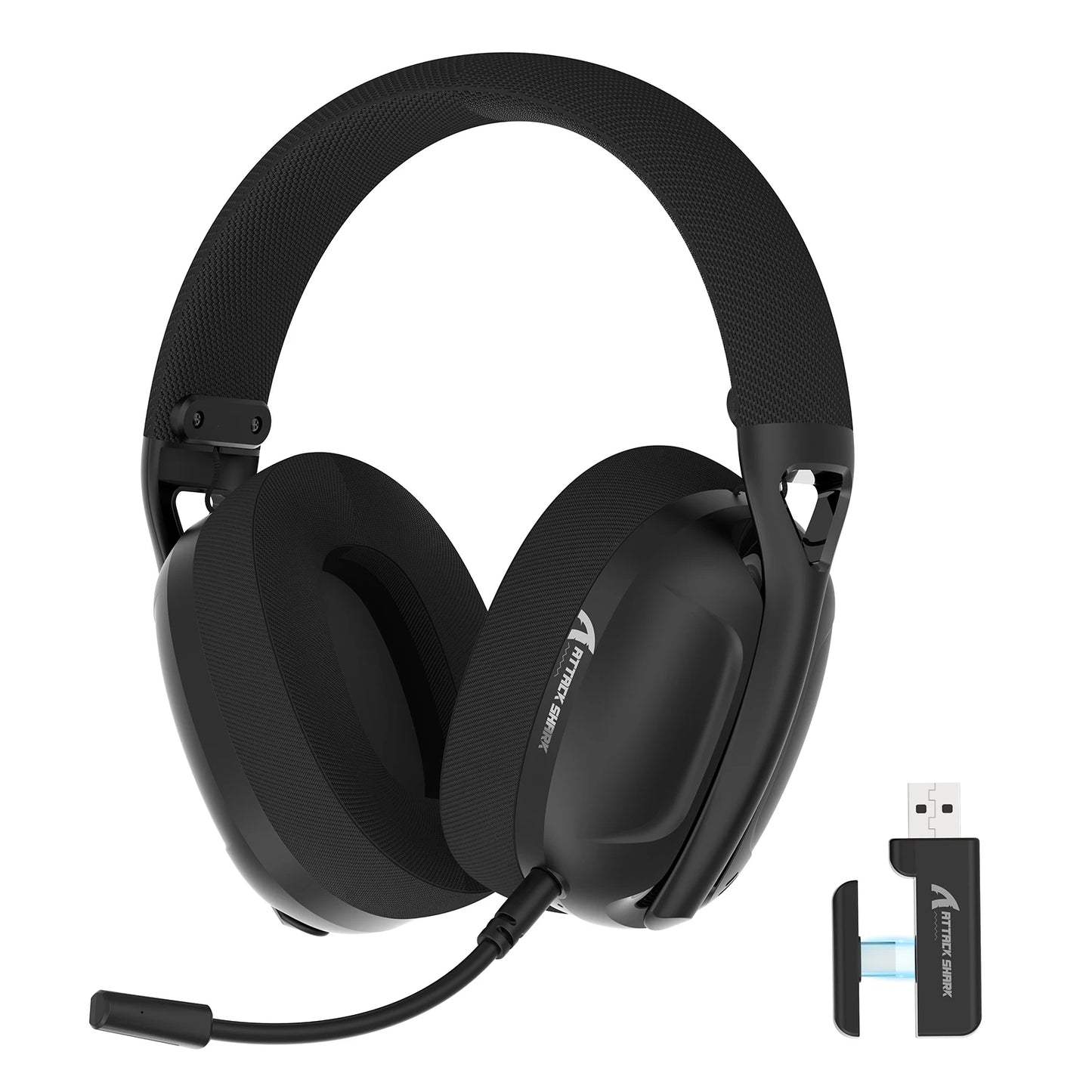 ATTACK SHARK L80 ultraleichtes 180g Gaming-Headset – kabellos im Tri-Mode (Bluetooth 5.3 / 2.4G / kabelgebunden), 5.1 Surround Sound, 40mm-Treiber, absteckbares Mikrofon