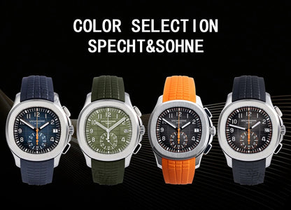 Specht & Söhne New Classic 5167 Men's Watch Orange Color Sapphire Crystal Rubber Strap Sports Male Quartz Watches 50M Waterproof