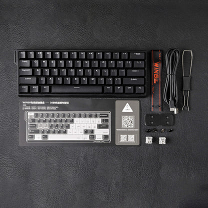 Teclado mecânico com fios AULA WIN60 HE/WIN60 HE MAX 60%, estrutura Tray-Mount, Hot-Swap e interruptores magnéticos de efeito Hall