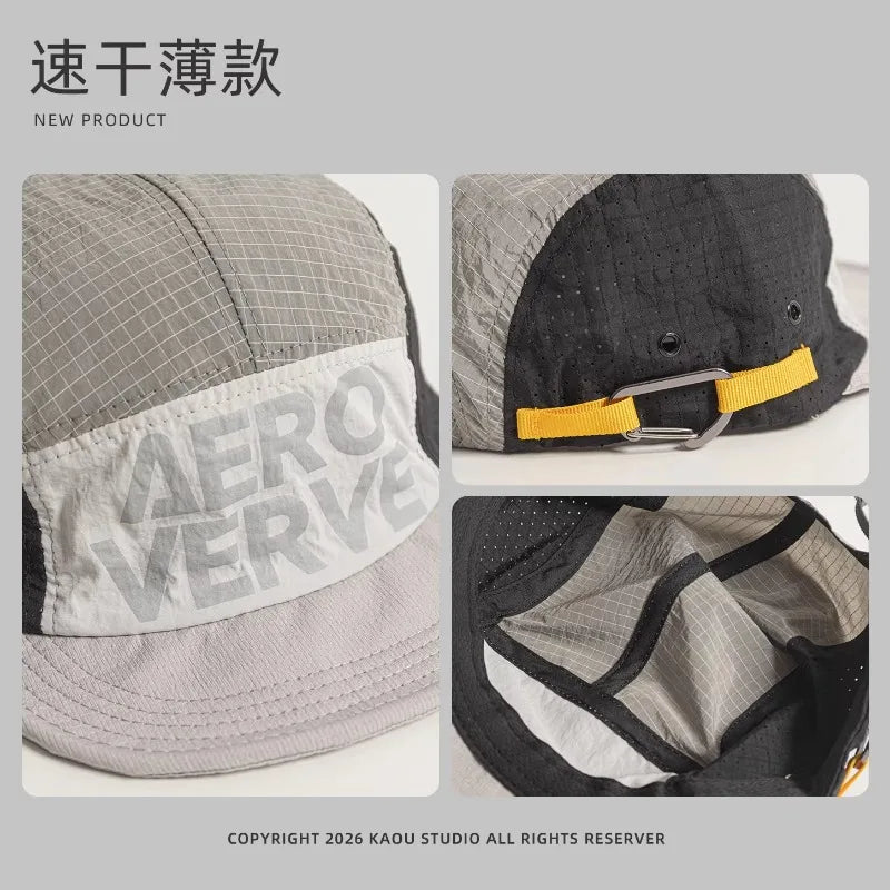 Gorras de béisbol japonesas de 5 paneles con combinación de colores retro para hombre; para verano, actividades al aire libre, acampada y ocio; protección solar; gorras de nicho para mujer