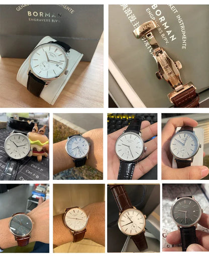 BORMAN BM3817 TOP Watch New 42 Luxury Men's Automatic Mechanical Watches Sapphire Ultra-thin 50M Waterproof Sub Dial Clocks