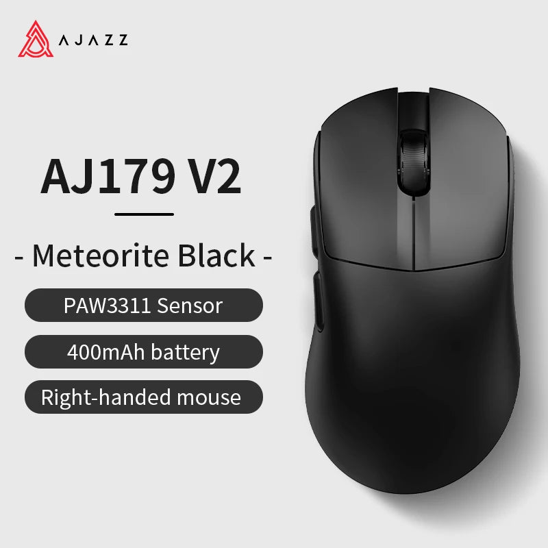 Ratón gaming inalámbrico Ajazz AJ179 APEX con base con pantalla a color, Bluetooth, PAW3395, batería de 400mAh, frecuencia de actualización de 8000Hz