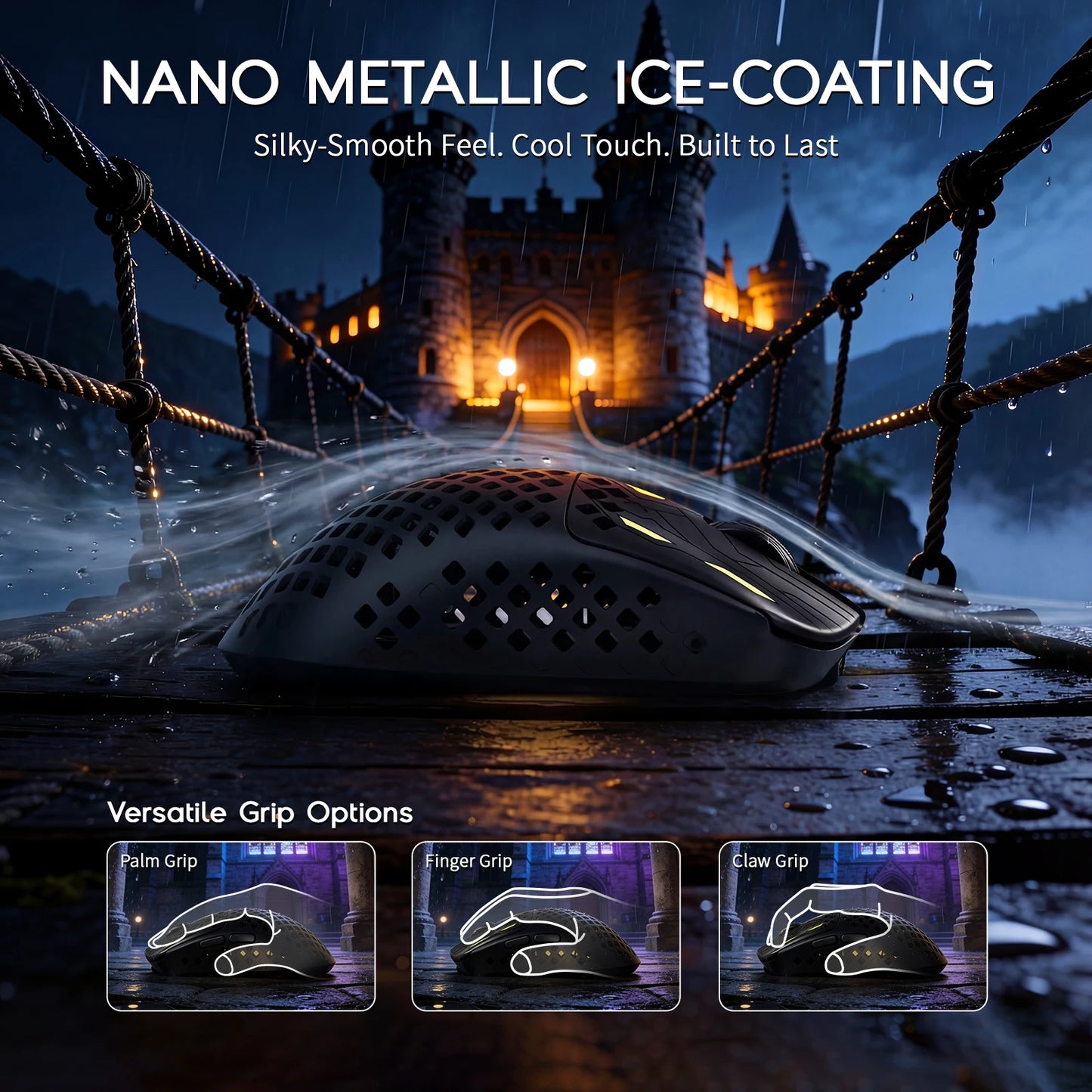 MAMBASNAKE M2 ultraleichte kabellose Gaming-Maus, PAW3395PRO-Sensor 40000 DPI, 41g Carbonfaser, Tri-Mode