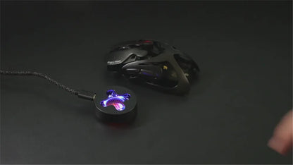 Mouse de gaming wireless Angry Miao Infinity, metalic, ultraușor, cu carcasă perforată, hot-swappable, PAW3950, Dual 8K, cu fir, tri-mode, portocaliu