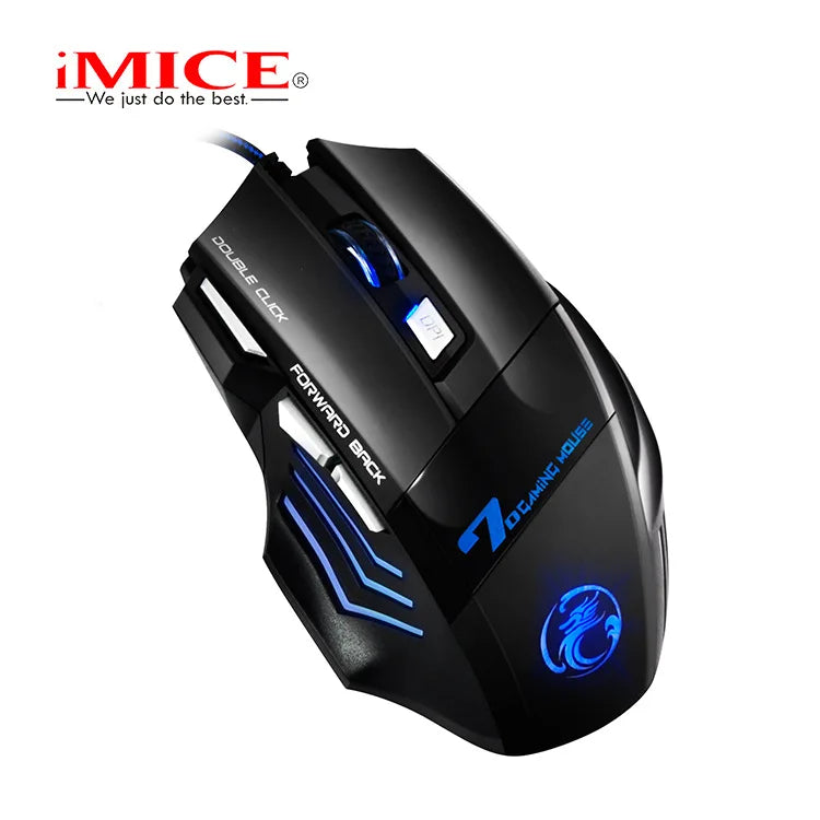 4 Keys USB Wired Gaming Mouse Generation Ergonomic Gaming Mouse 2400DPI Mouse RGB Backlit High-Precision Optical Sensor Mouse