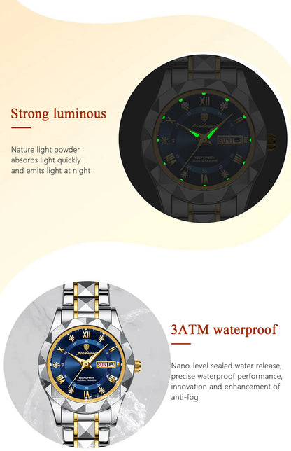 POEDAGAR Top Luxury Watches For Women Stainless Steel Week Date Woman Wristwatch Luminous Waterproof Fashion Quartz Ladies Watch
