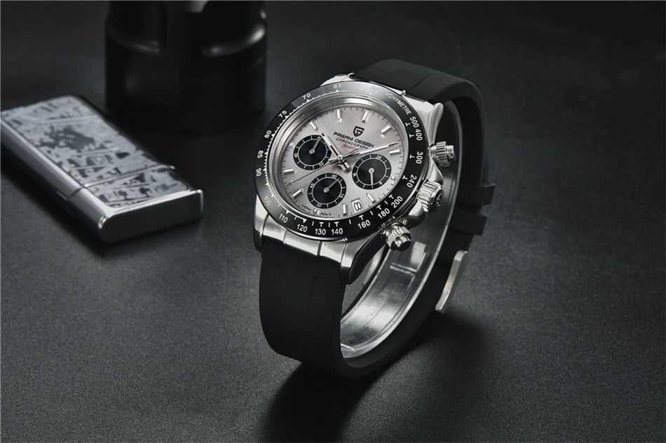 PAGANI DESIGN V2 40MM Meteorite dial Men Quartz Watches Sapphire Retro Chronograph  Waterproof Watch For Men Reloj0 hombr