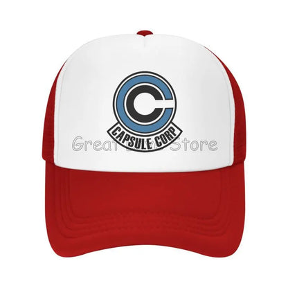 Capsule Corp – czapki baseballowe z siateczką, unisex, czapki typu „trucker” w stylu hip-hopowym, czapki „dad hat” z motywami anime DBZ, czapki wyścigowe z regulacją, letnie czapki typu „trucker” i czapki typu „snapback”