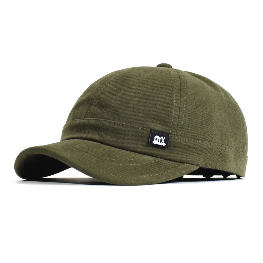 Vintage-Baseballkappe mit kurzer Krempe aus Baumwolle für Damen und Herren, weiche „Dad Hat“-Kappe, verstellbar, im Trucker-Stil, flache Kappe