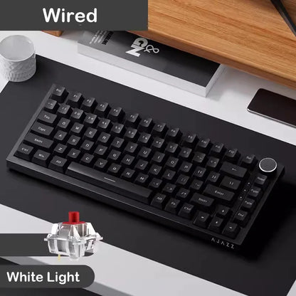 AJAZZ AK820 Teclado mecânico 70% com formato compacto/iluminação RGB/interruptores hot-swappable, com ligação com fios, sem fios e Bluetooth