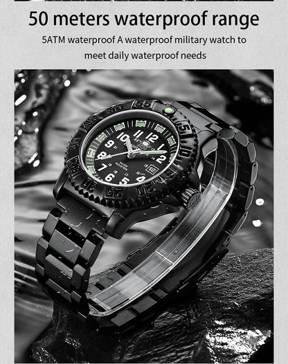 ADDIESDIVE 2023 Men's Sports Watch Military Sports Luxury Rotating Bezel Luminous Watch Nylon Strap 50m Waterproof Quartz Watch