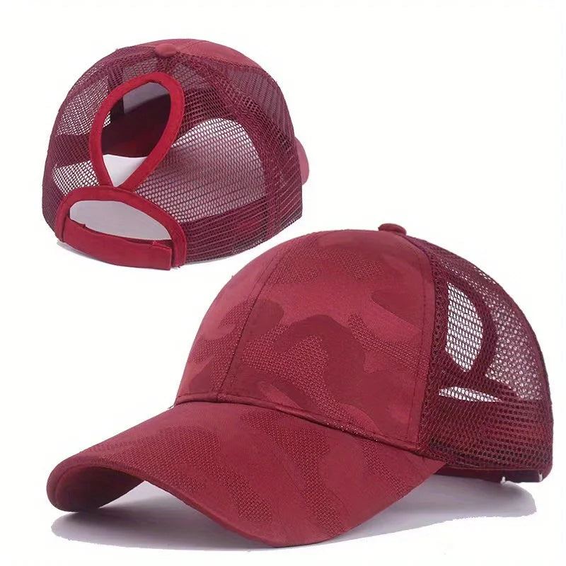 Damskie czapki z daszkiem typu „ponytail”, wiosennie-letnie czapki przeciwsłoneczne z siateczki, czapki do biegania typu „snapback”, regulowane czapki damskie i dziewczęce z daszkiem do noszenia na świeżym powietrzu