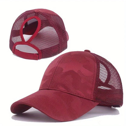 Damskie czapki z daszkiem typu „ponytail”, wiosennie-letnie czapki przeciwsłoneczne z siateczki, czapki do biegania typu „snapback”, regulowane czapki damskie i dziewczęce z daszkiem do noszenia na świeżym powietrzu