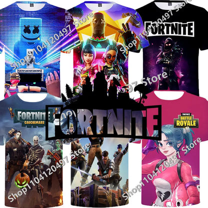 Fortnite Theme Birthday Number T-Shirt, Summer Child White Clothes, Cartoon Hot Game Short Sleeve Tees, Casual Tops, Funny Gifts