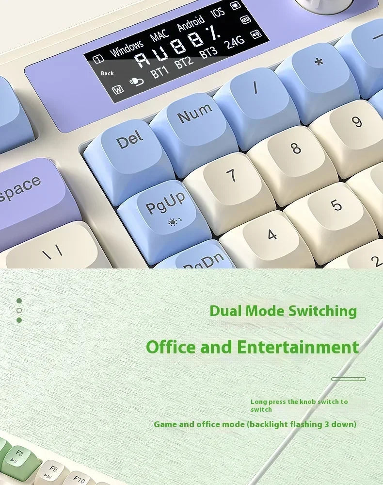 AULA S99 Pro Three Mode Gaming Keyboard Bluetooth Wireless Keyboard RGB Backlight Ergonomic Office PC Gamer Accessories Custom