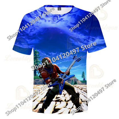 Fortnite Theme Birthday Number T-Shirt, Summer Child White Clothes, Cartoon Hot Game Short Sleeve Tees, Casual Tops, Funny Gifts