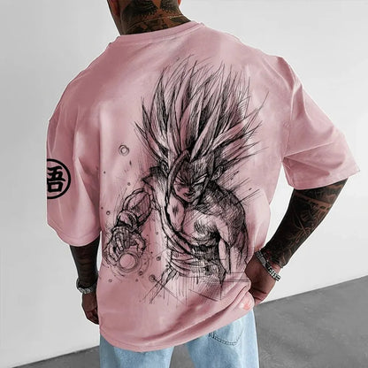 Dragon Ball Z-tema T-shirt - Ren bomuld, åndbar og elastisk | Komfortabel og stilfuld | Perfekt til animefans