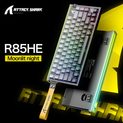 Teclado Gaming ATTACK SHARK R85 HE 8000Hz RGB Rapid Trigger, Precisão RT de 0.005mm, Teclado Gaming com Fios, Switch Magnético Hall Effect