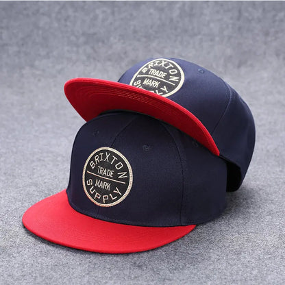 Baseballcap mit flachem Schirm, Buchstabenstickerei für Herren, vielseitig kombinierbar, Damen-Sommer-Hip-Hop-Hut, Outdoor-Sonnenschutz, verstellbare Schirmmütze