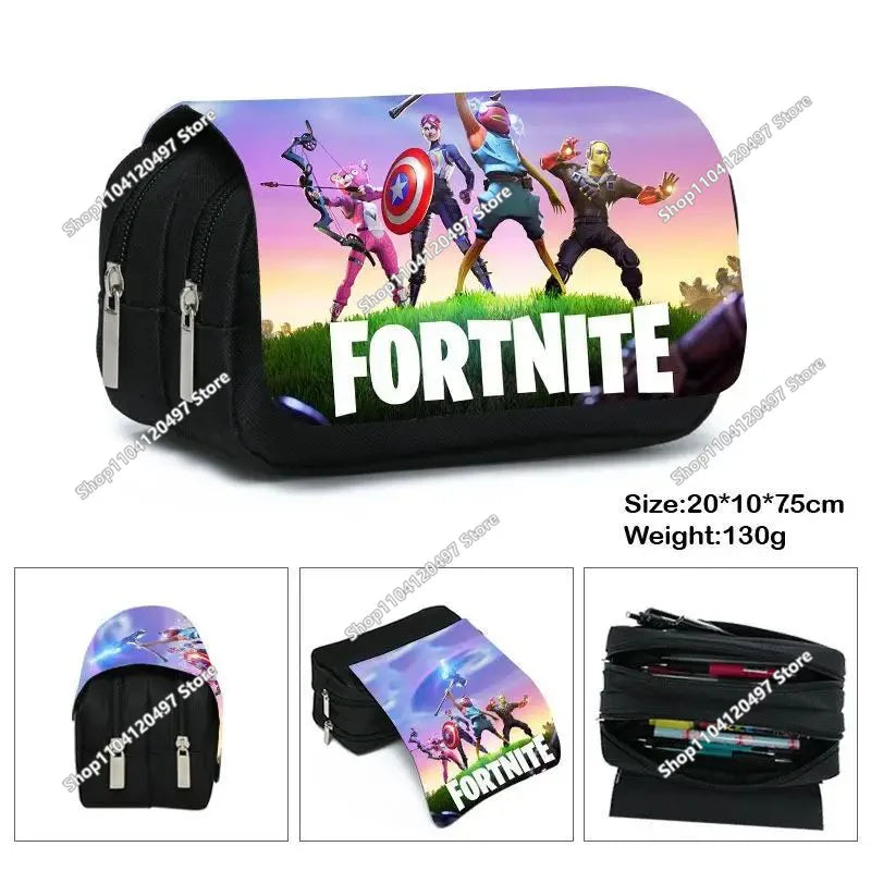 Victory Royale Student Boys Girls Fortnite Capacity Pencil Stationery Case Peely Llama Hero Children's Pen Box Kids Teen Bags
