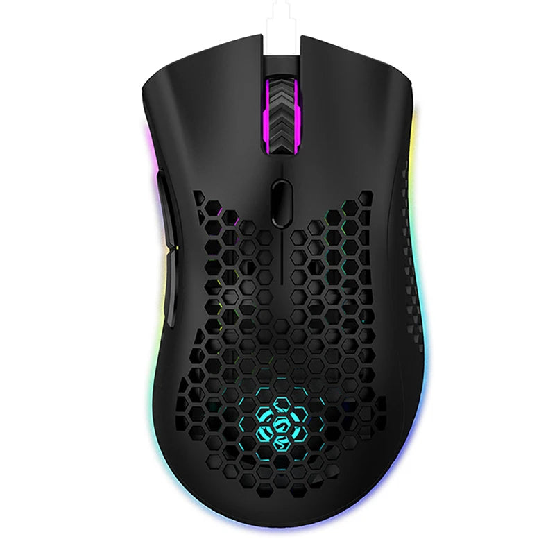 BM600 Rechargeable USB 2.4G Wireless RGB Light Honeycomb Gaming Mouse Desktop PC Computers Notebook Laptop Mice Mause Gamer