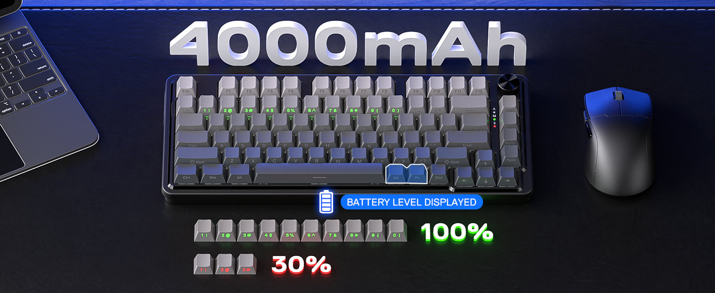 Redragon K724 PRO Wireless Gasket Gaming Hot-Swap South-Facing RGB Socket, Gradient PBT Keycaps Keyboard